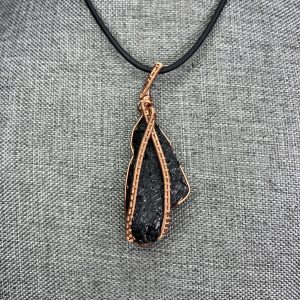 Black Tourmaline Copper Woven Necklace
