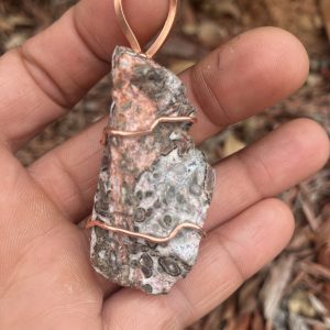 Red Leopard Skin Jasper Weave Necklace