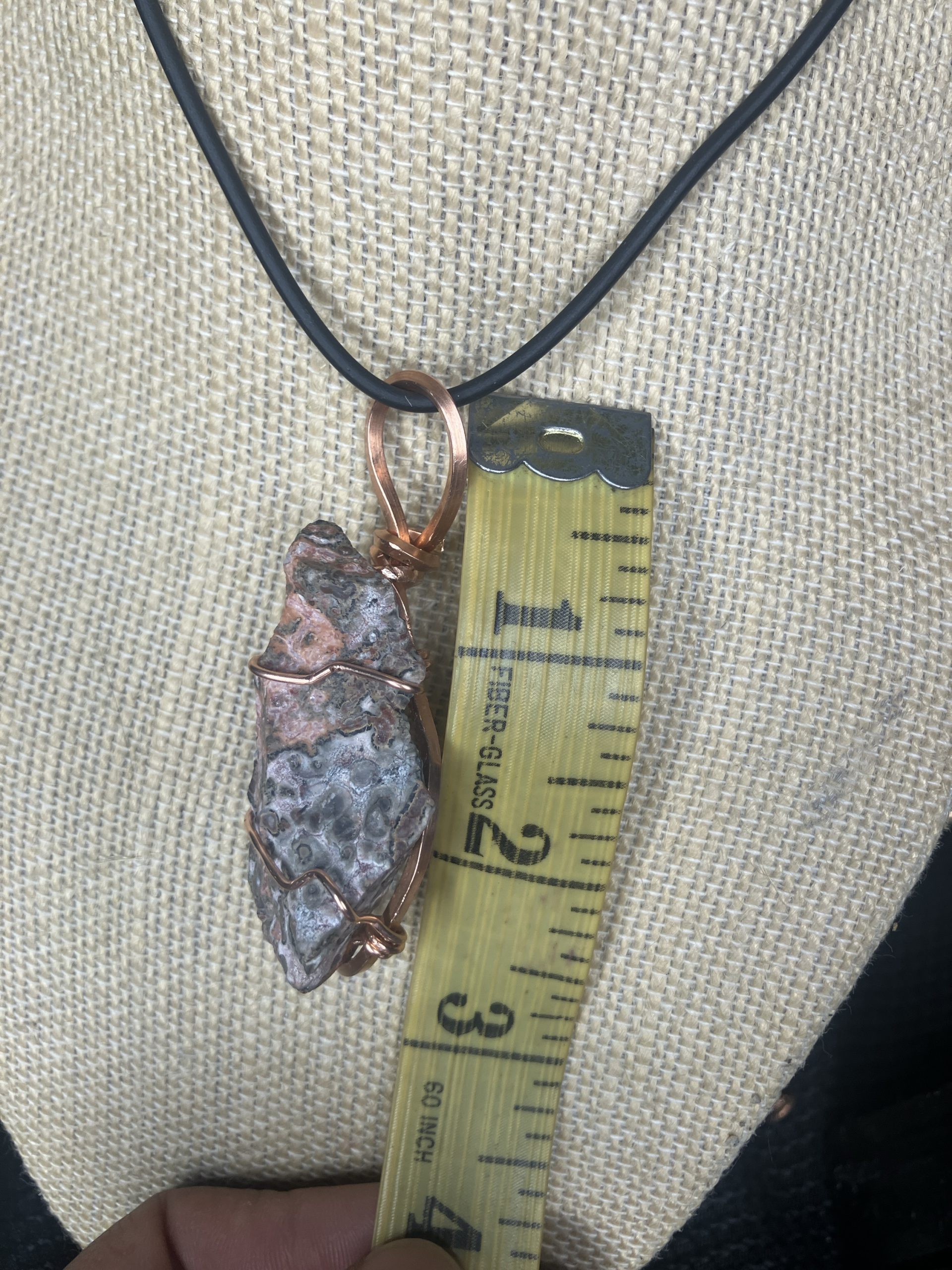 Red Leopard Skin Jasper Weave Necklace - Image 3