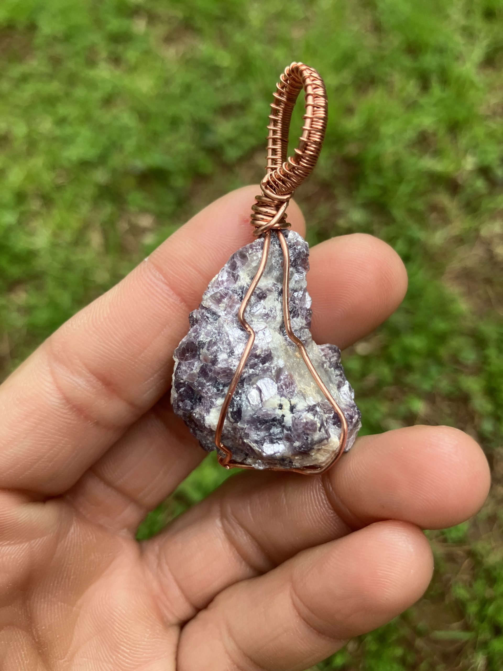 Lepidolite Reversible Copper Necklace