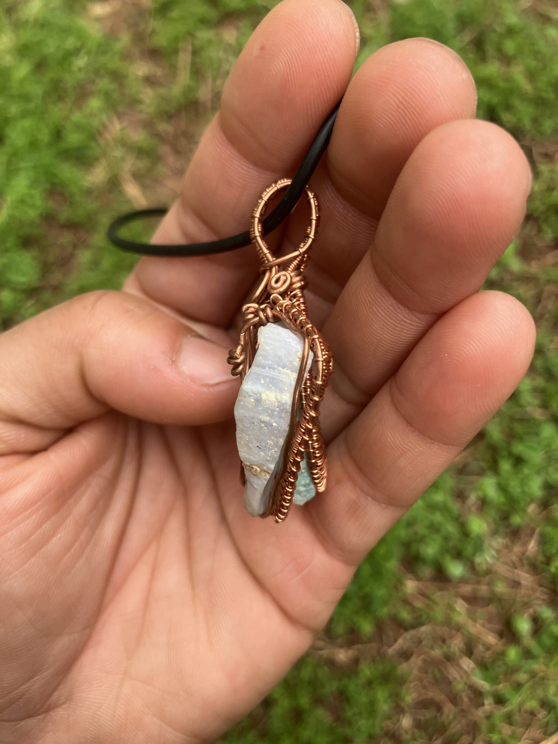 Blue Lace Agate and Amazonite "Calm Current" Necklace - Image 3