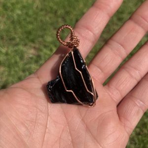 Black Obsidian Triangular Necklace