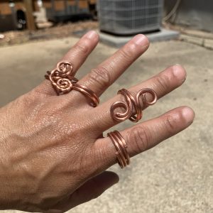 Set of Four Copper Rings