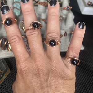 Black Obsidan and Copper Ring