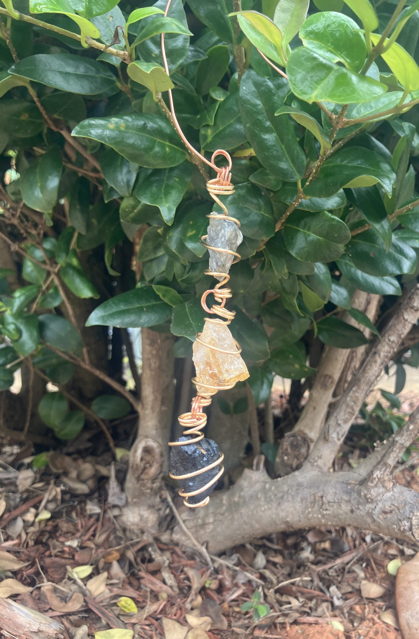 3 Crystal Car Hanger Charm: Labradorite, Citrine(HTA), Black Tourmaline - Image 4