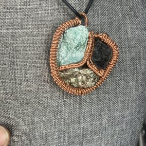 Love and Protection Necklace(Fuschite, Black Tourmaline, Pyrite)