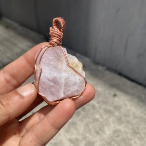 Rose Quartz Squared Necklace