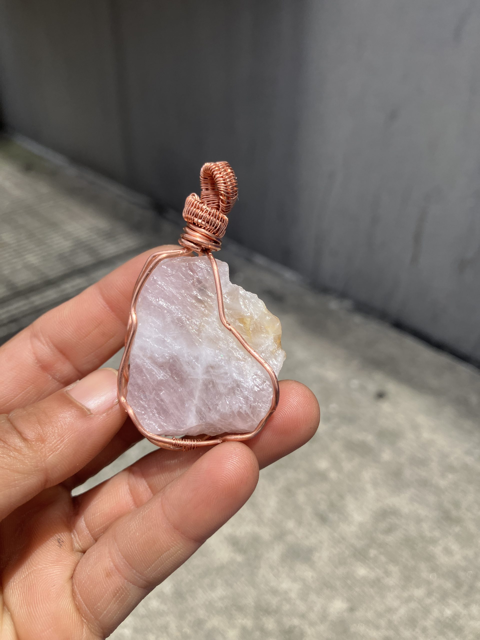 Rose Quartz Squared Necklace - Image 4