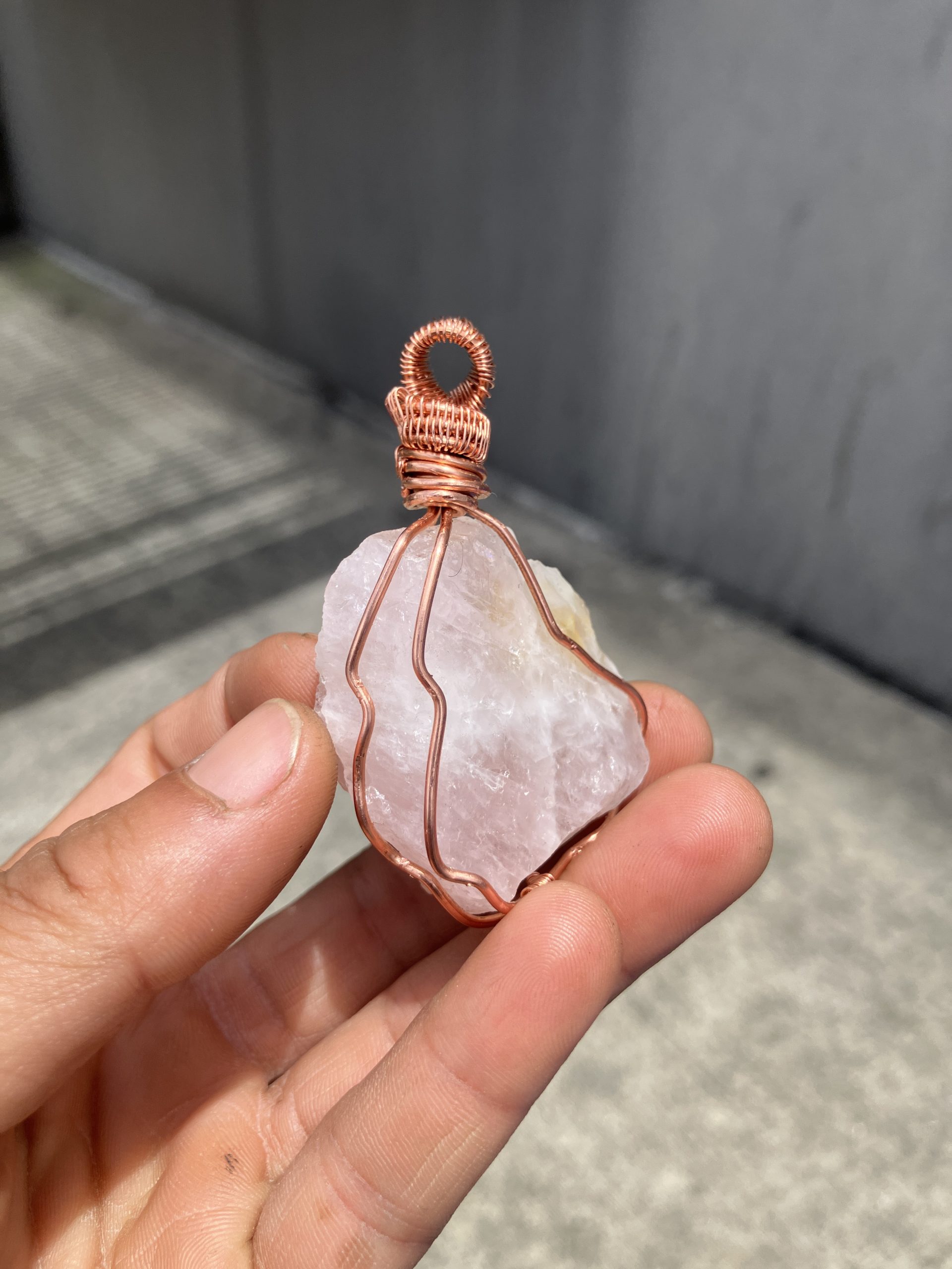 Rose Quartz Squared Necklace - Image 2