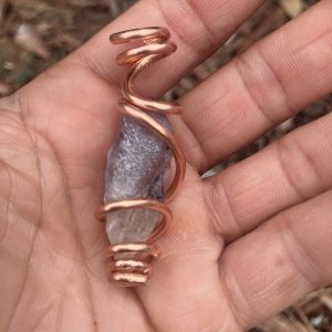 Amethyst Copper Coil Necklace