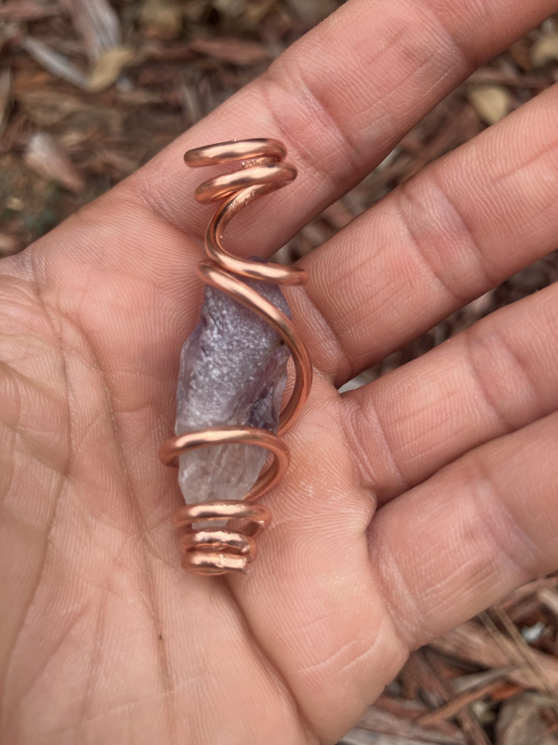 Amethyst Copper Coil Necklace